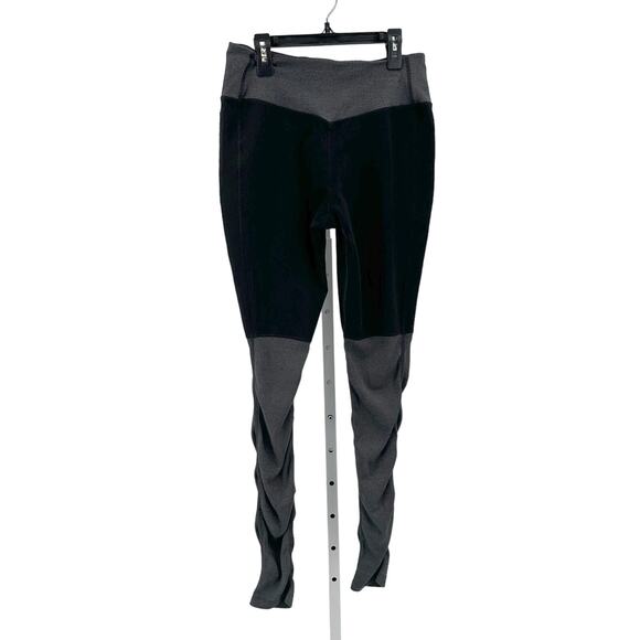 Nike Black Grey Dri Fit Legendary Ribbed Training Legging Womens Medium Mid Rise - Picture 1 of 13
